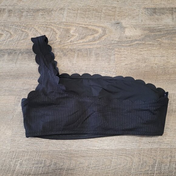 AERIE | Waffle Scalloped One Shoulder Bandeau Bikini Top | Sz. L - Picture 5 of 6